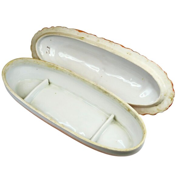 Vintage Luster-Style Covered Vanity Dishes – Rosebud Motif, Hand-Numbered Pair - Picture 12 of 13